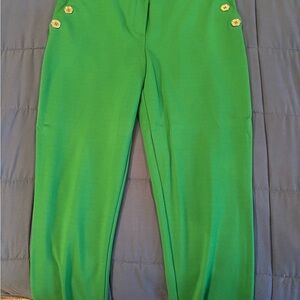 Jules & Leopold Green Casual Pants High-Waisted Cropped